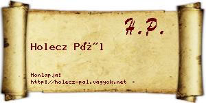 Holecz Pál névjegykártya